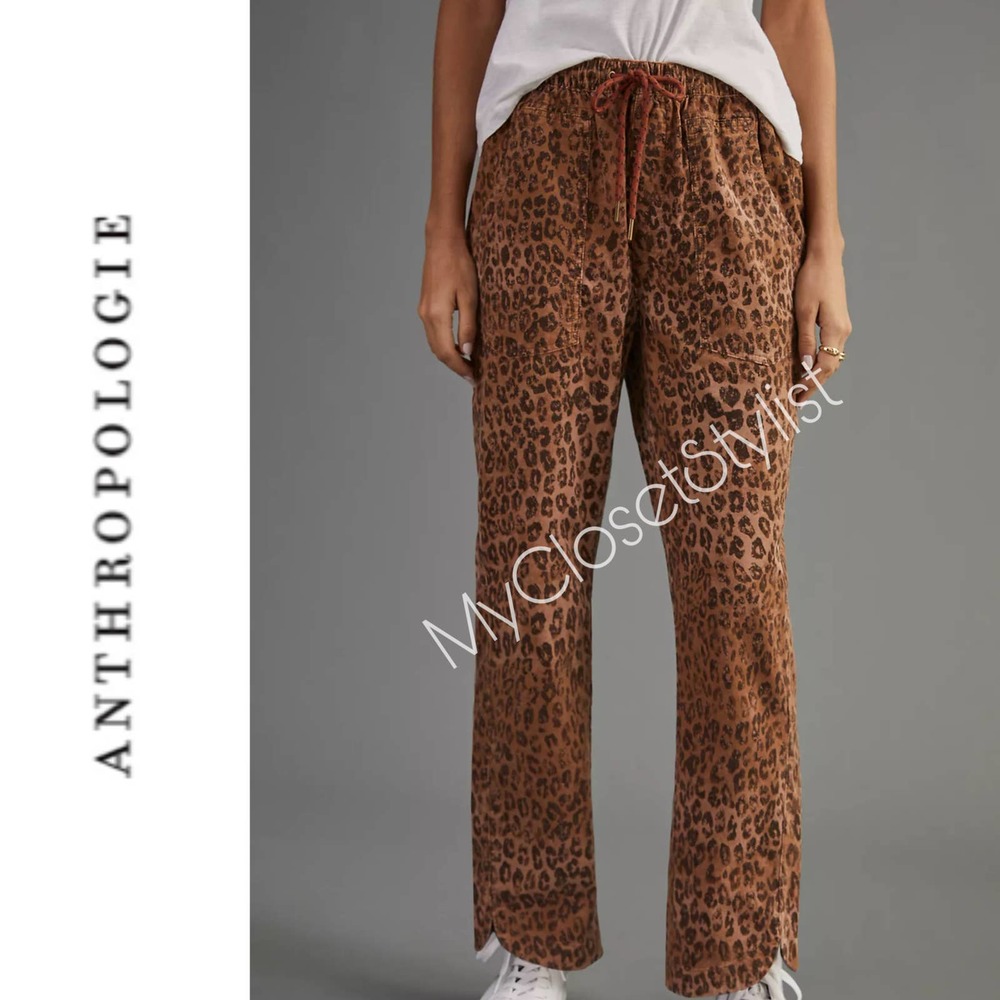 NWT! Pilcro Leopard Relaxed Boho Joggers Pants New XS Anthropologie Festival